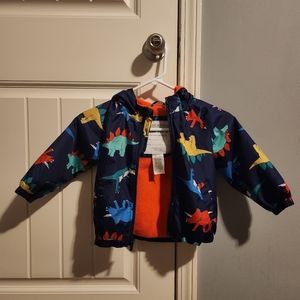 Toddler Carter's Dinosaur Fleece Lined Windbreaker Jacket 24 months